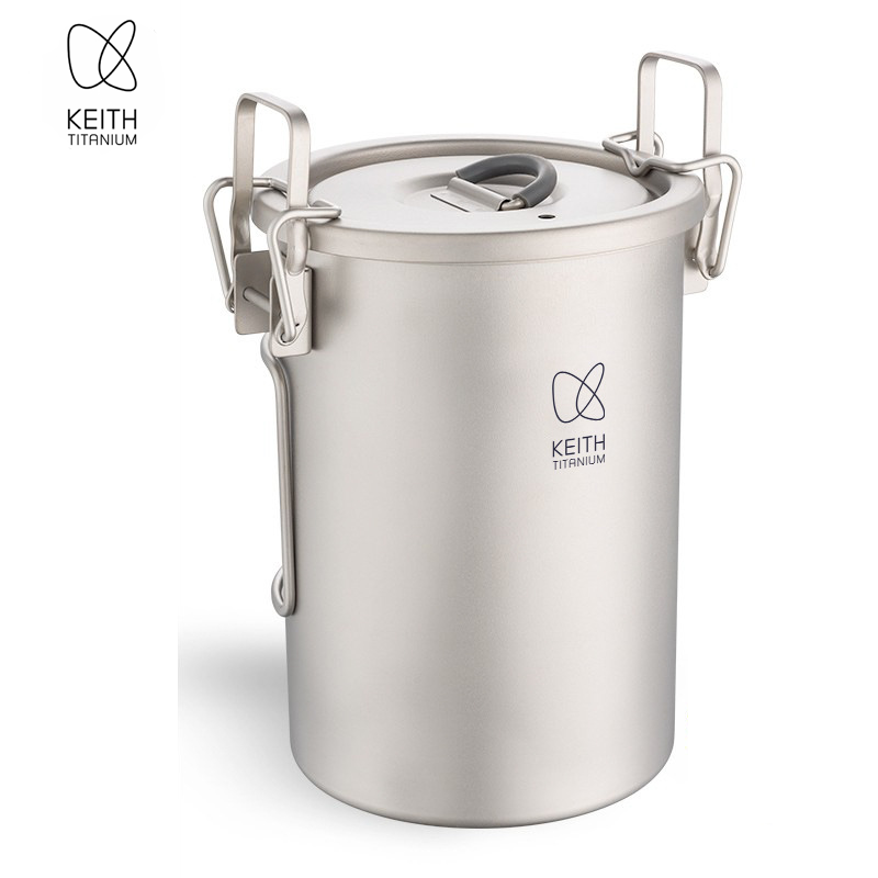 Camping Cooking Kitchen - KEITH Pure Titanium Rice Cooker, 900ml