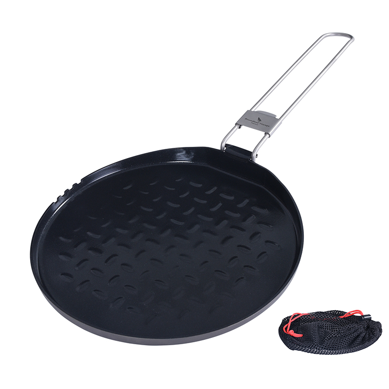 Camping Cooking Ware - Boundless Voyage Titanium Frying Pan Nonstick