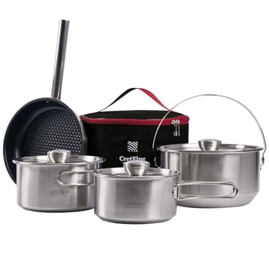 Camping Cooking Lightweight - CampPro Camp Cooking Set for 4-8: