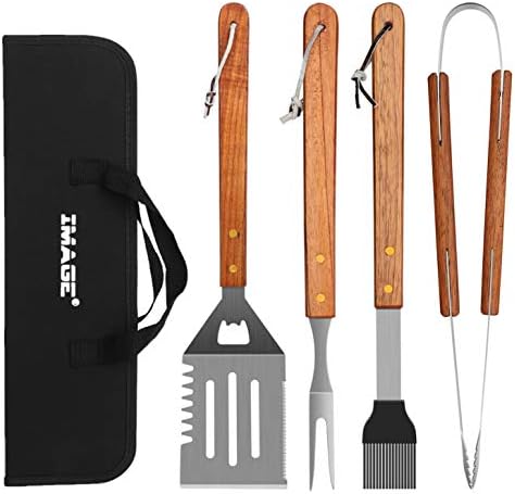 Camping Cooking Set For 4 - 4-Piece Stainless Steel BBQ Grilling Tools