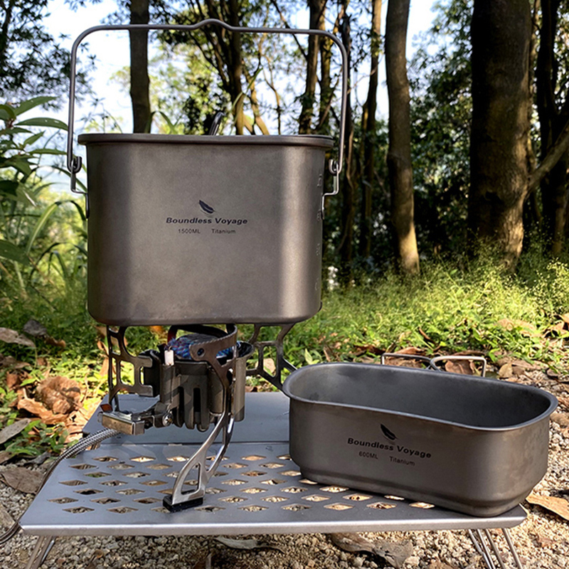 Camping Cooking Box - 1.5L Outdoor Military Canteen Mess Kit