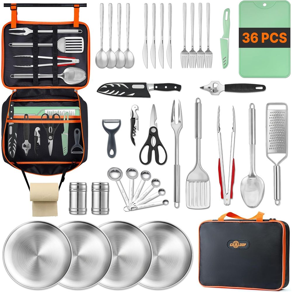 Camping Cooking Set Compact - Compact Camping Kitchen Set with Organizer