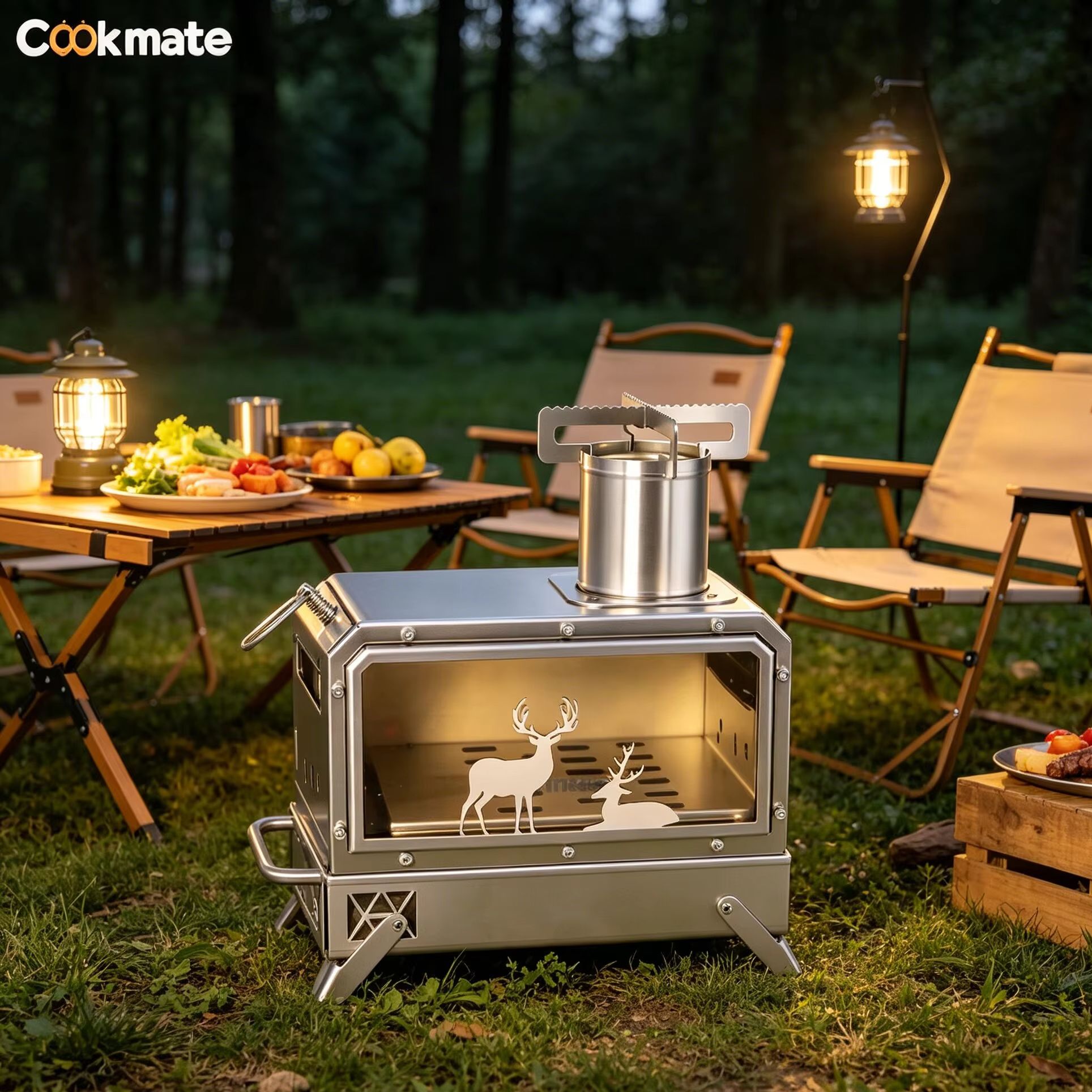 Cooking Outdoor Camping - Stainless steel folding firewood stove |