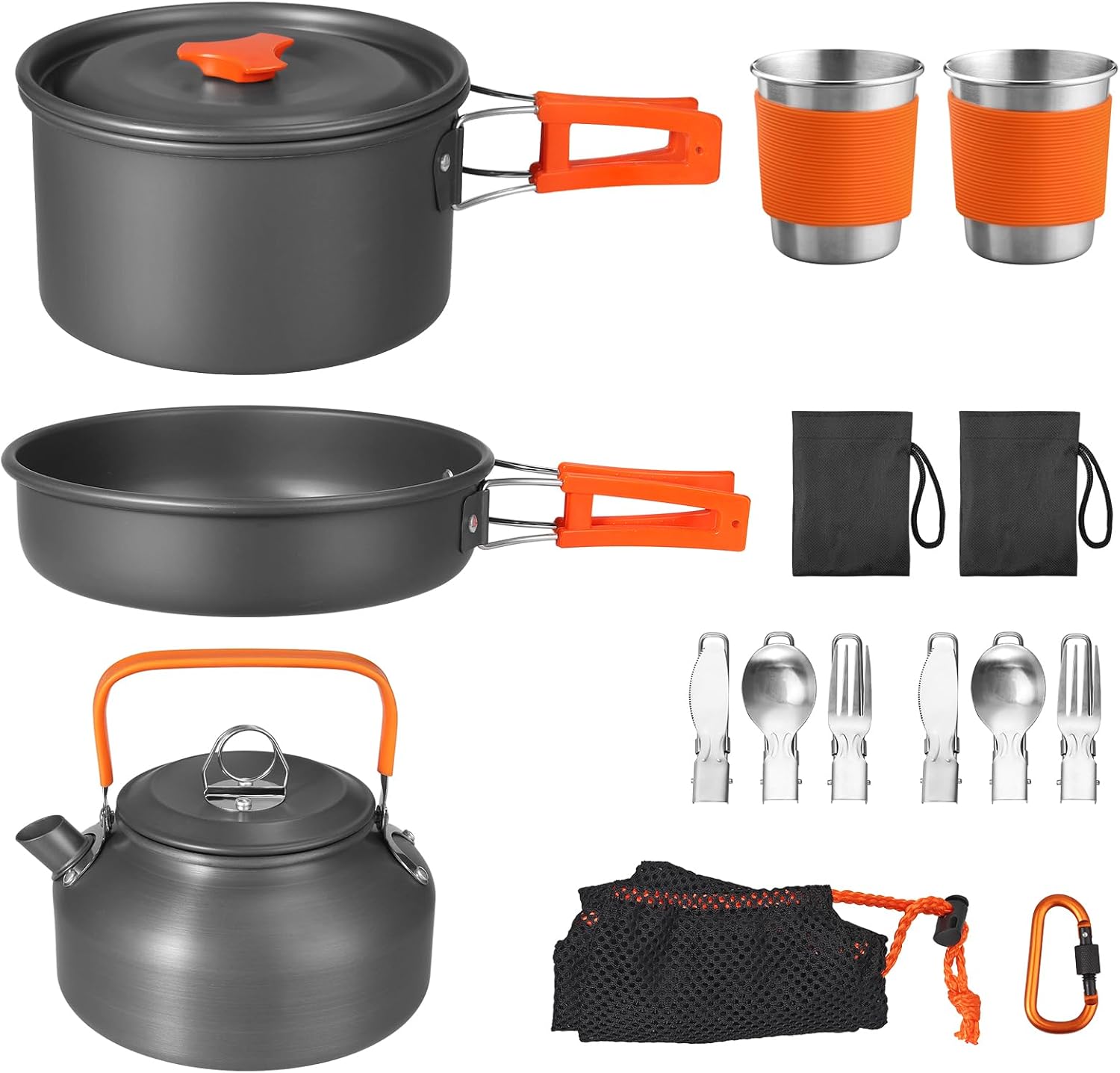 Camping Cooking Lightweight - Non-Stick Camping Cookware Set, 17-Piece Lightweight
