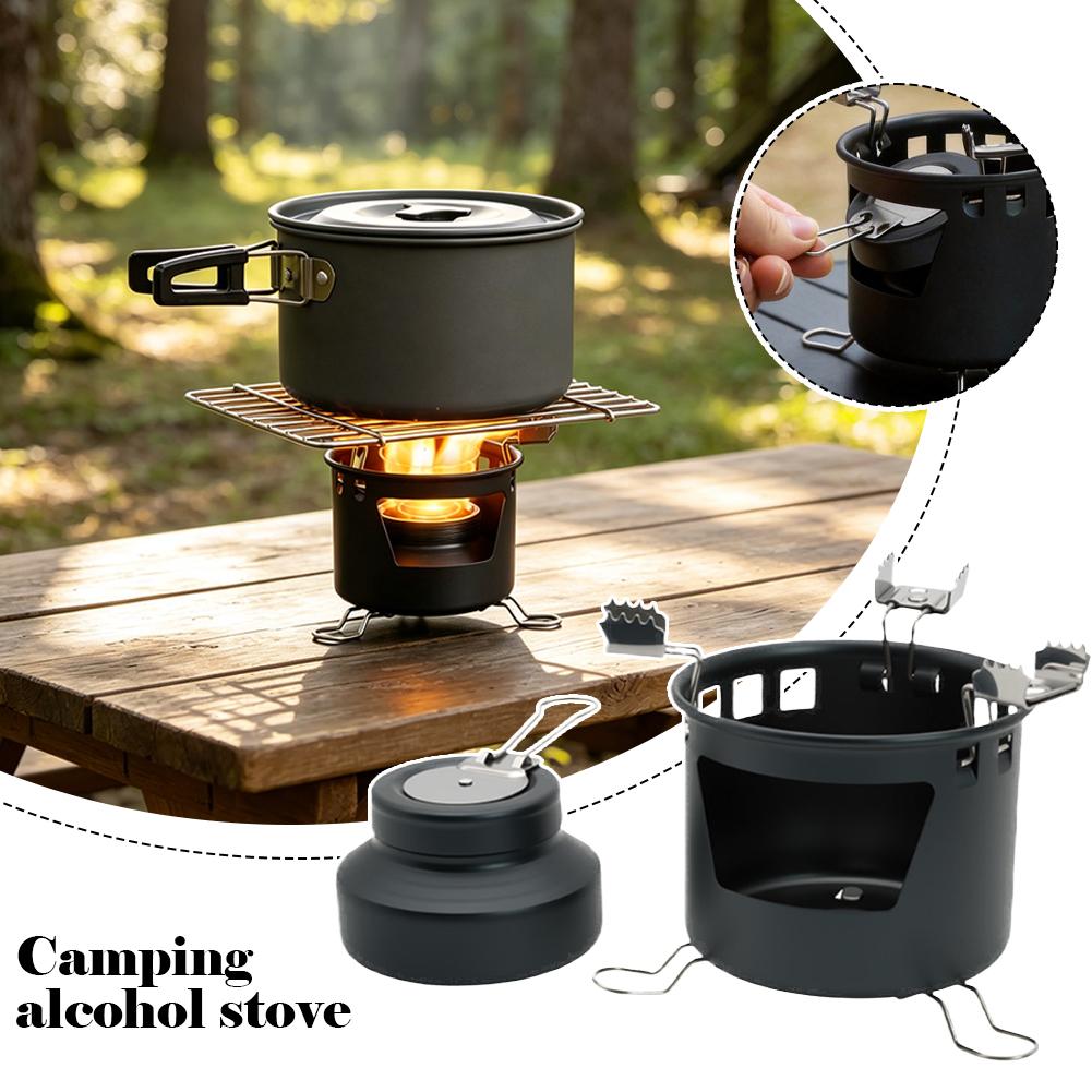 Camping Cooking Lightweight - Lightweight Compact Dual‑Fuel Alcohol Camping Stove,