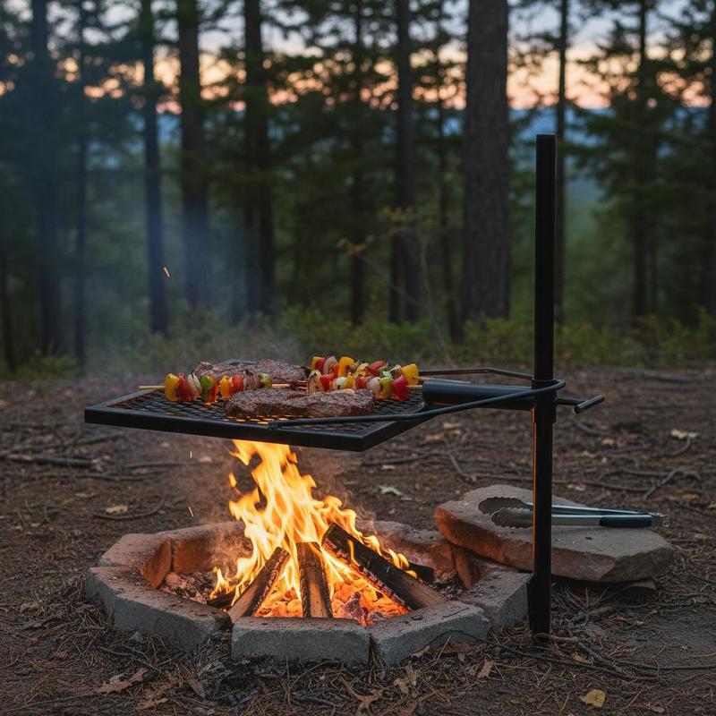 Camping Cooking Cast Iron - Rotating Cooking Grate 24 Inch For