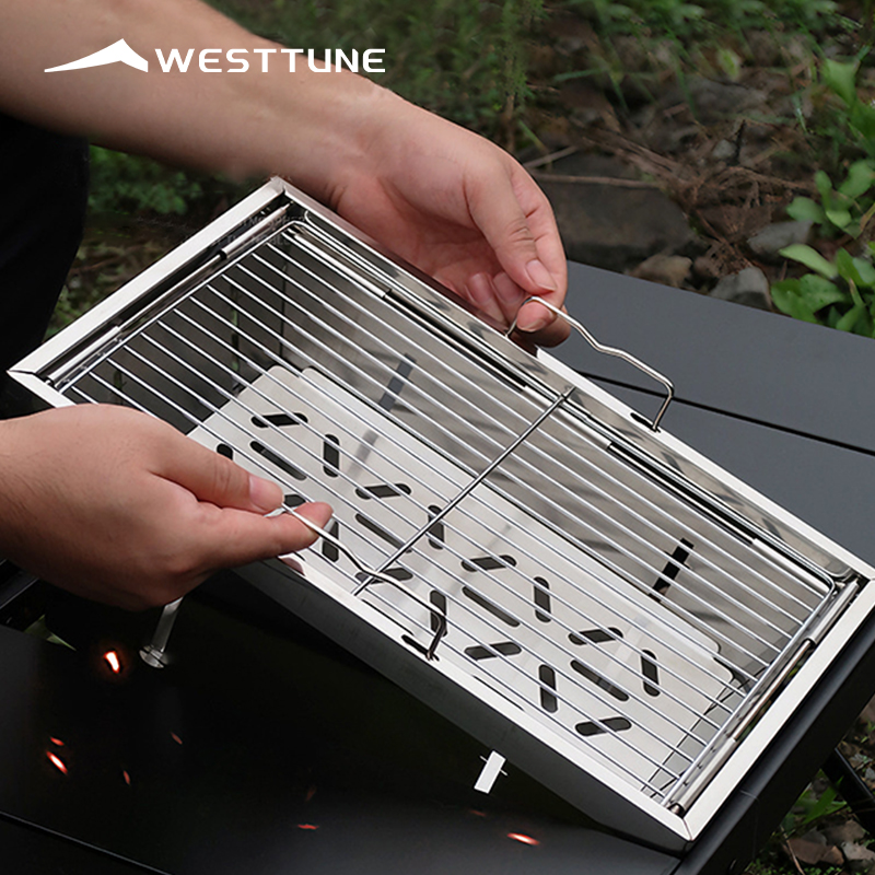 Camping Cooking Box - WESTTUNE IGT Barbecue Grill Folding Charcoal