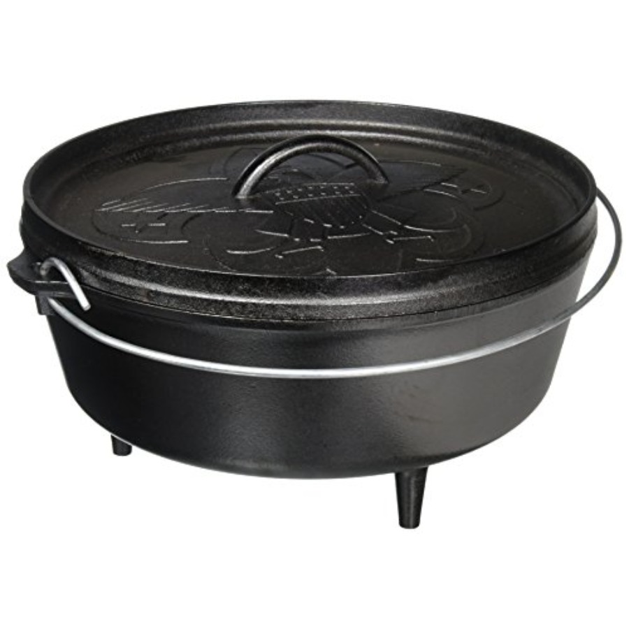 Camping Cooking Cast Iron - 6Quart PreSeasoned Cast Iron Camp Dutch