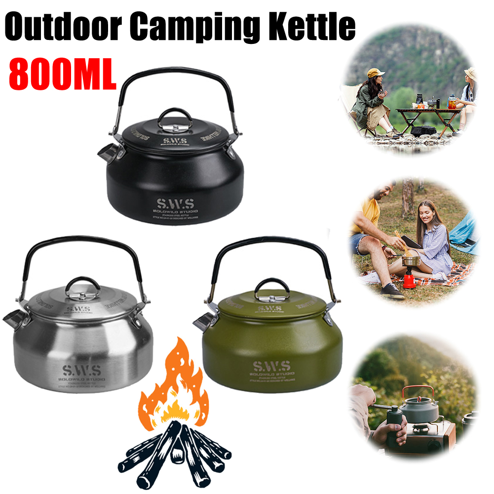 Camping Cooking Lightweight - 800ML Outdoor Camping Kettle with Handle