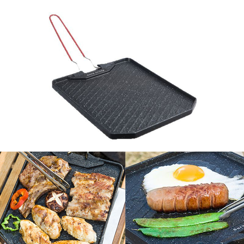 Camping Cooking Box - Outdoor camping barbecue pan Household non-stick