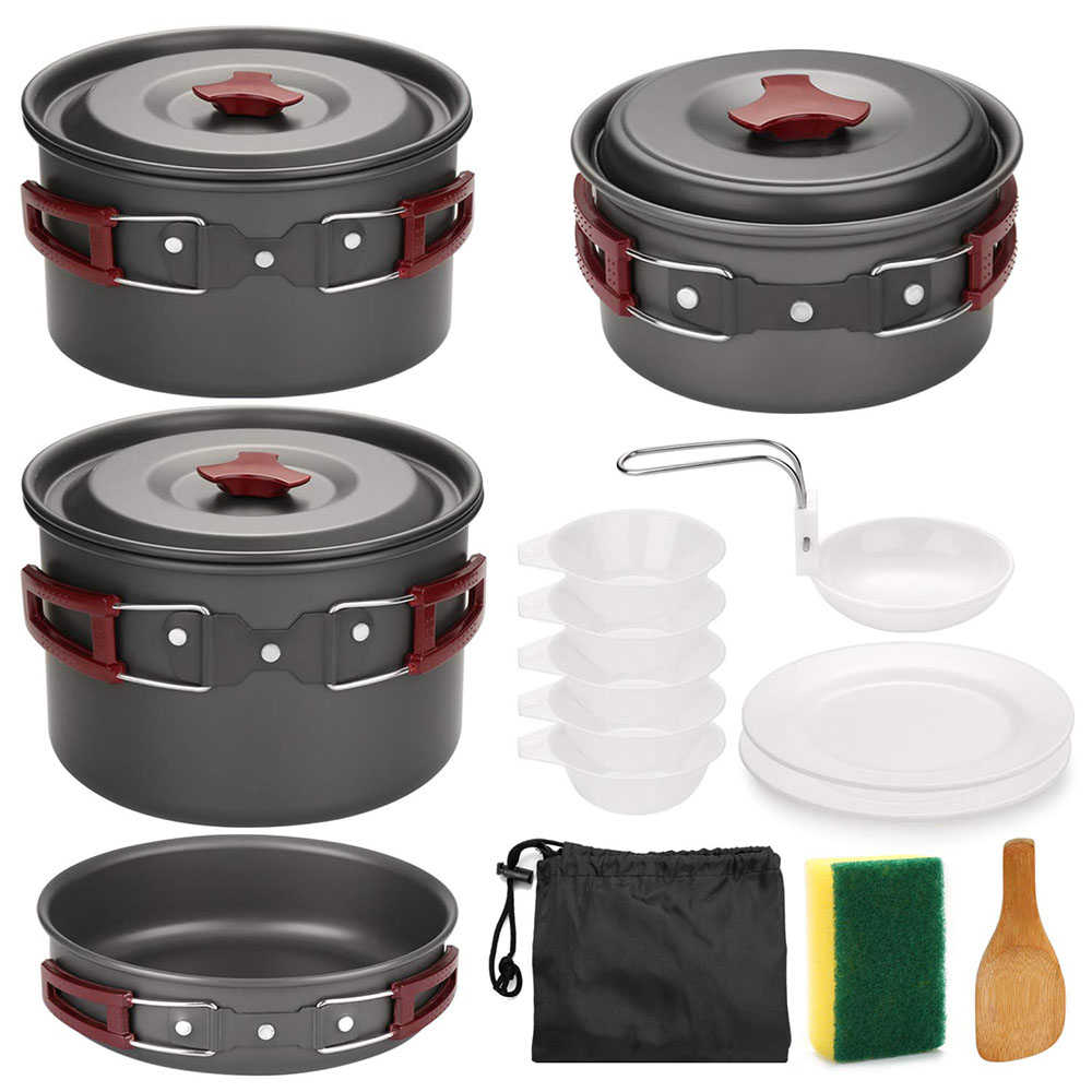 Camping Cooking Set Compact - Outdoor Camping Cookware Kit Non Stick