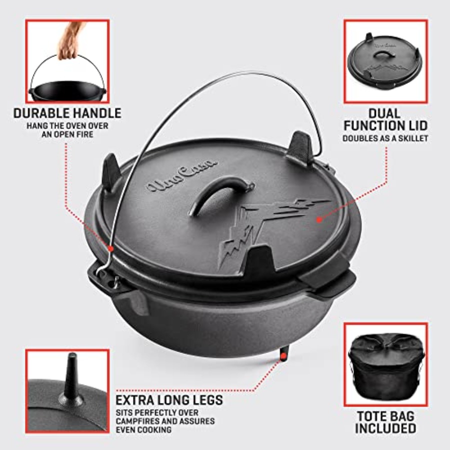6Qt Cast Iron Camping Dutch Ov - Camping Cooking Cast Iron 评论和价格