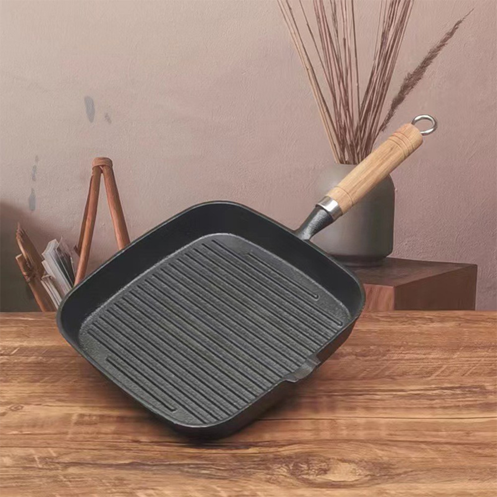 Cast Iron Skillet Steak Pan wi - Camping Cooking Cast Iron 评论和价格