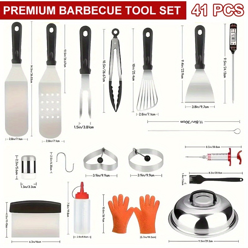 us41/34/17pcs BBQ set, BBQ acc - Meat Thermometer Camp 评论和价格