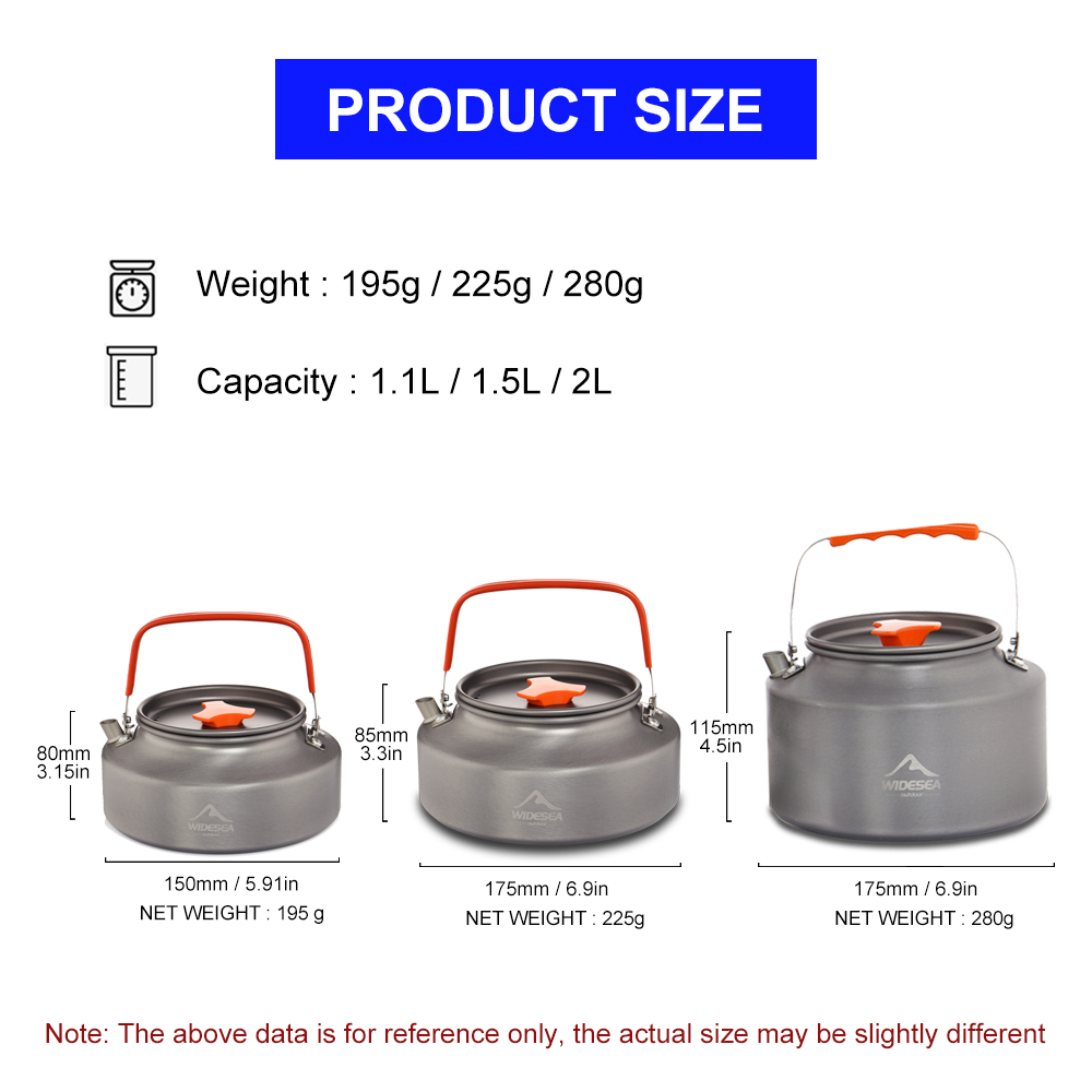 Widesea 1.1L 2L1.5L Camping Wa - Camping Cooking Set Compact 评论和价格