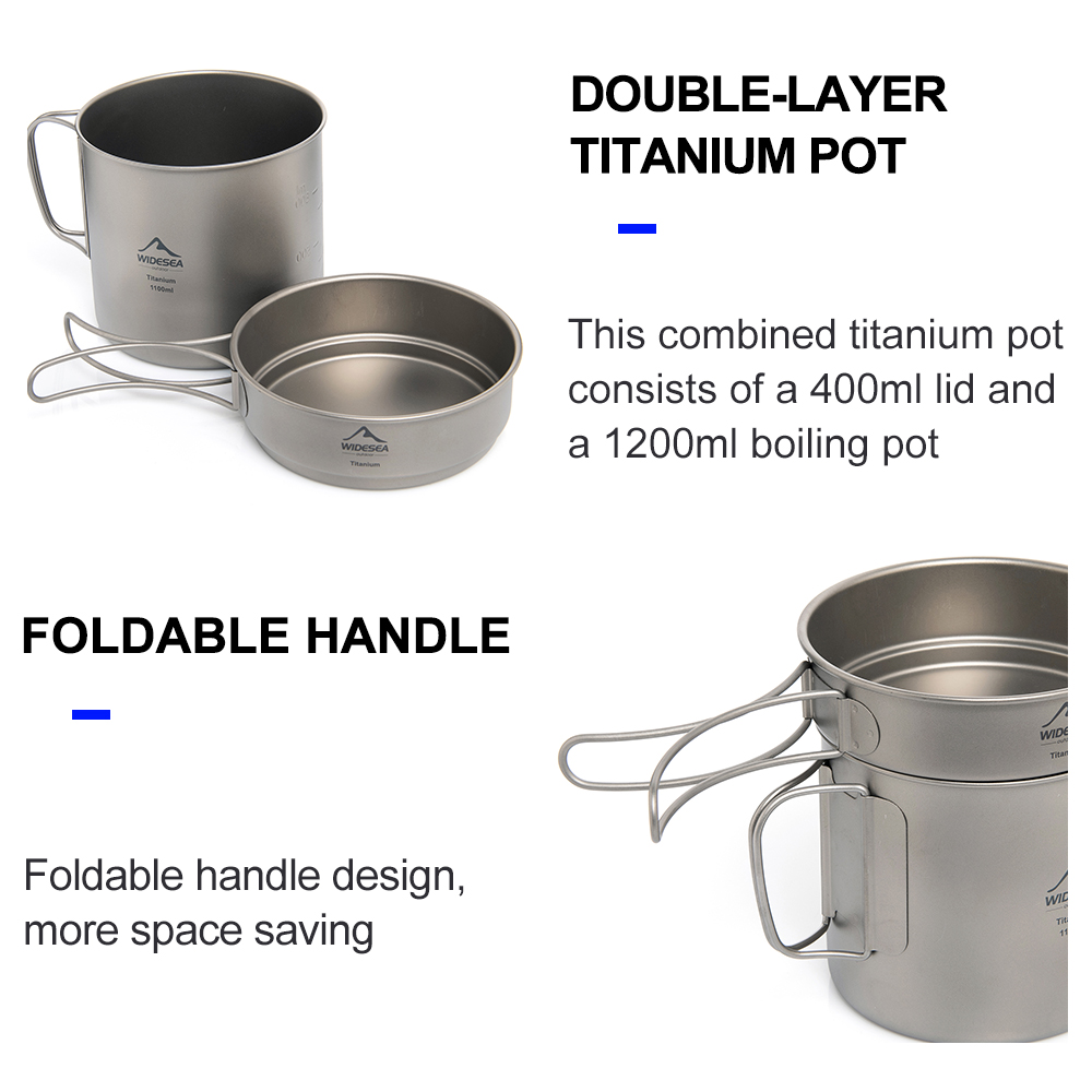 Widesea Ultralight Titanium Ca - Camping Cooking Set Compact 评论和价格