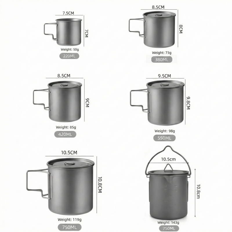 Titanium Camping Mug with Fold - Camping Cooking Set Compact 评论和价格