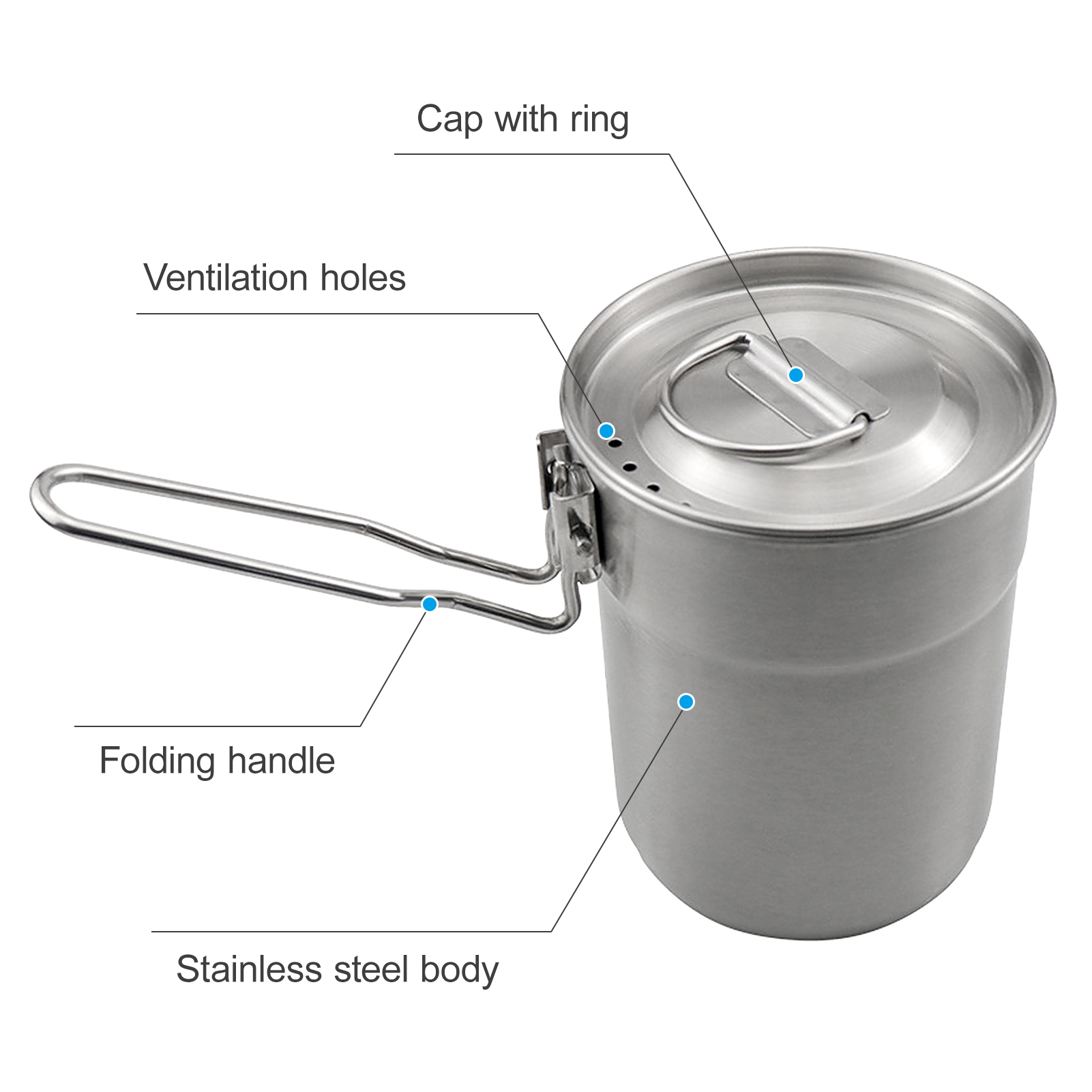 1L Coffee Cup with Folding Han - Camping Cooking Lightweight 评论和价格