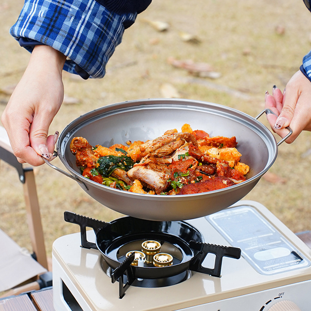 Titanium Wok Pan with Lid Doub - Camping Cooking Hardware 评论和价格