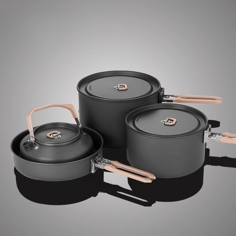 4 Sets of Pots Outdoor Camping - Camping Cooking Set For 4 评论和价格