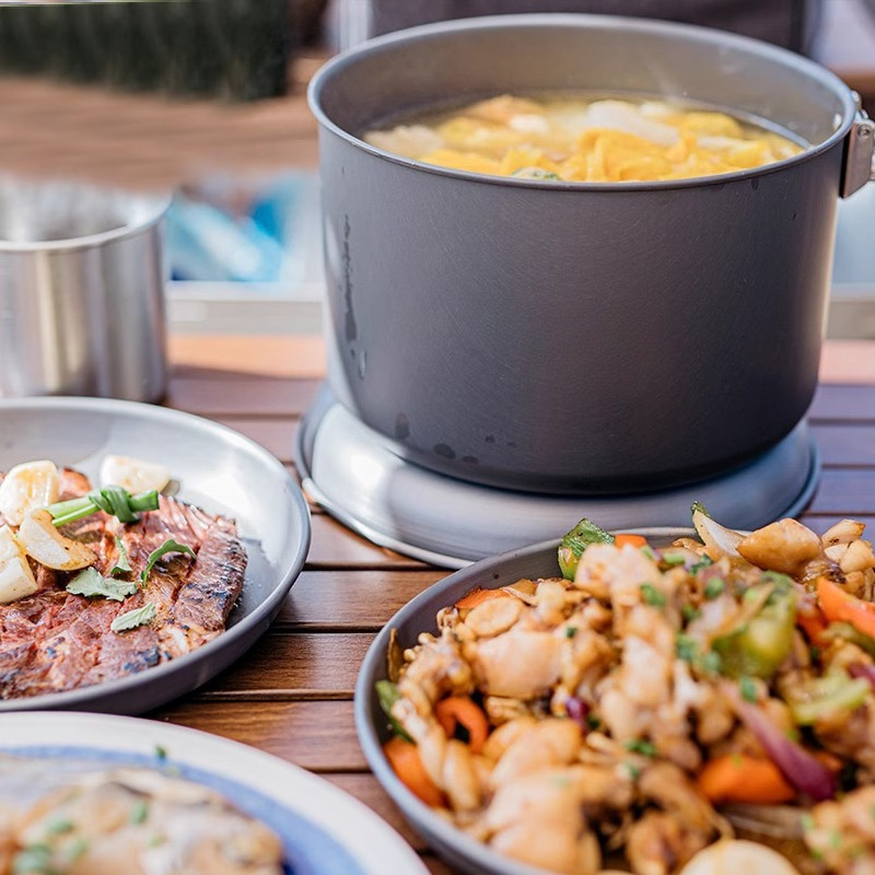 4 Sets of Pots Outdoor Camping - Camping Cooking Set For 4 评论和价格
