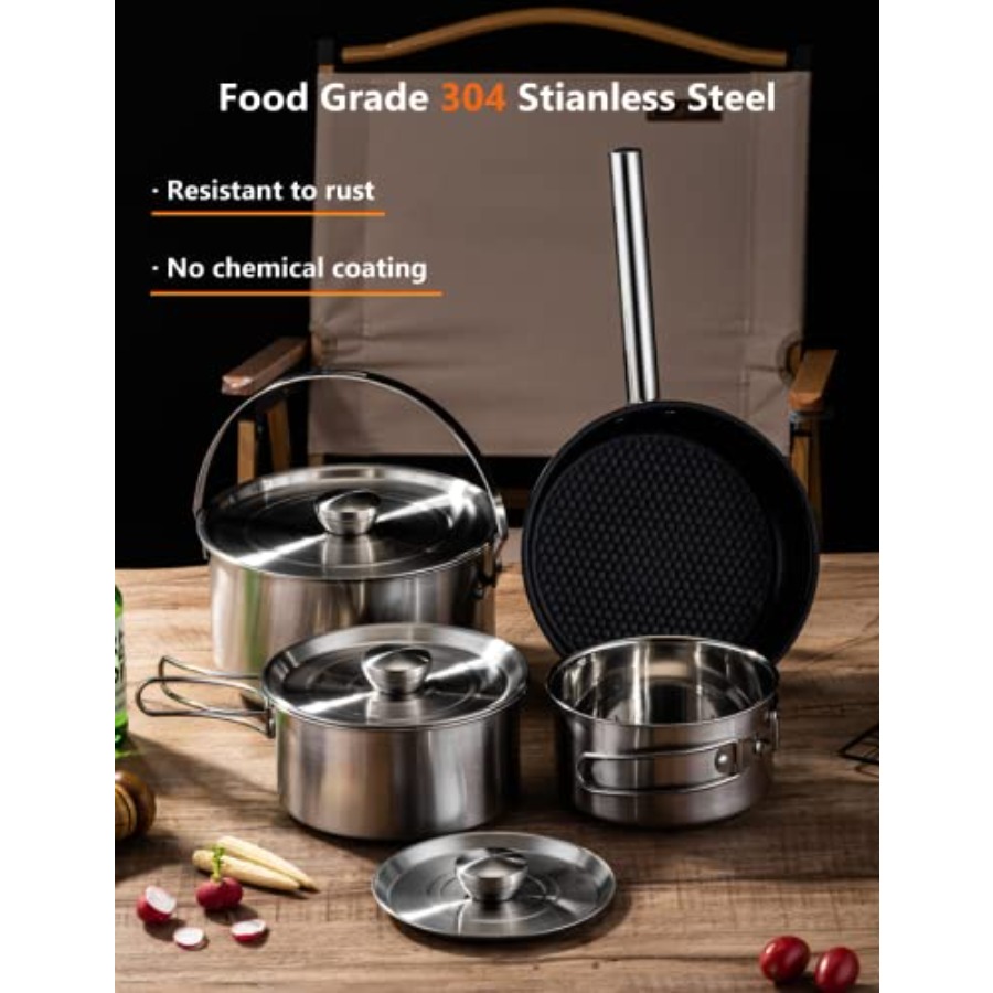 CampPro Camp Cooking Set for 4 - Camping Cooking Lightweight 评论和价格