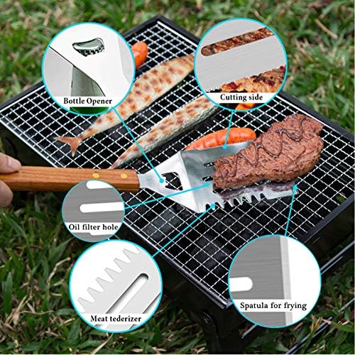 4-Piece Stainless Steel BBQ Gr - Camping Cooking Set For 4 评论和价格