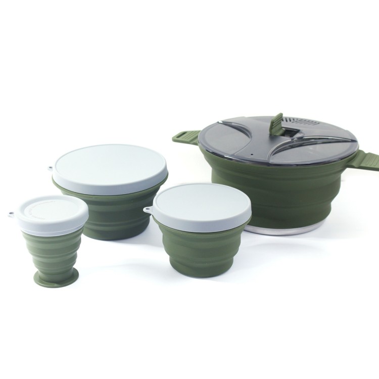 Folding Pot Set Portable Compa - Camping Cooking Set Compact 评论和价格
