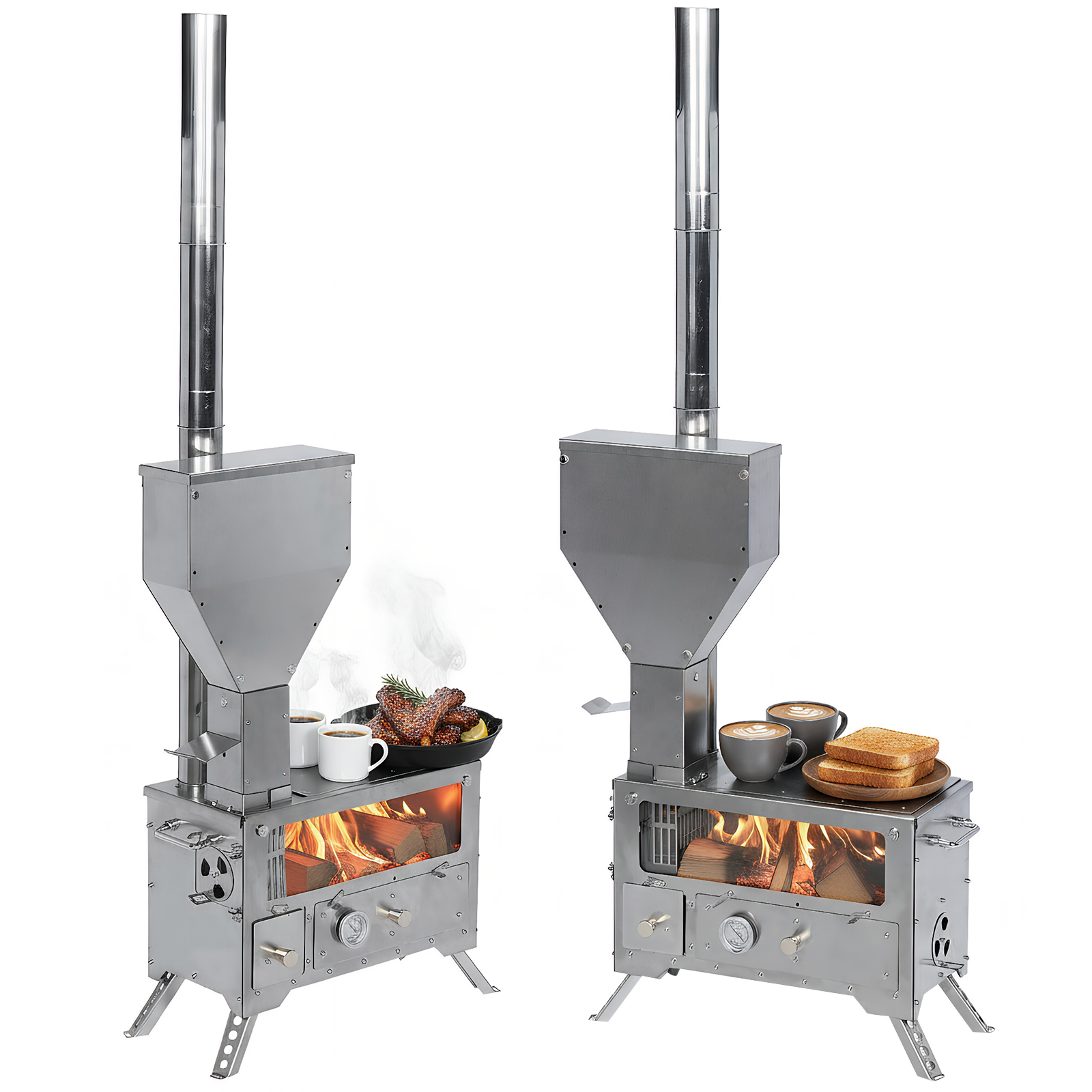 Portable Wood-Burning Camp Sto - Cooking Outdoor Camping 评论和价格