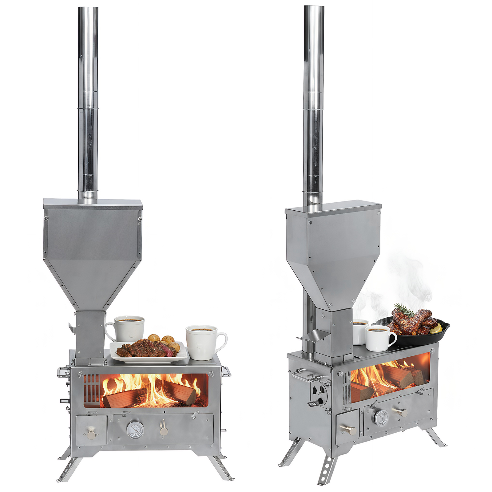 Portable Wood-Burning Camp Sto - Cooking Outdoor Camping 评论和价格