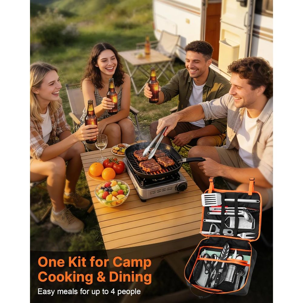 Compact Camping Kitchen Set wi - Camping Cooking Set Compact 评论和价格