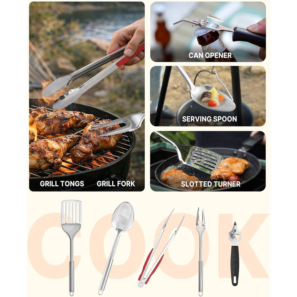Compact Camping Kitchen Set wi - Camping Cooking Set Compact 评论和价格