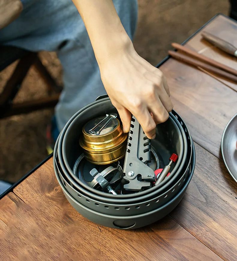 Camping Gas Stove Alcohol Stov - Camping Cooking Pots And Pans Set 评论和价格