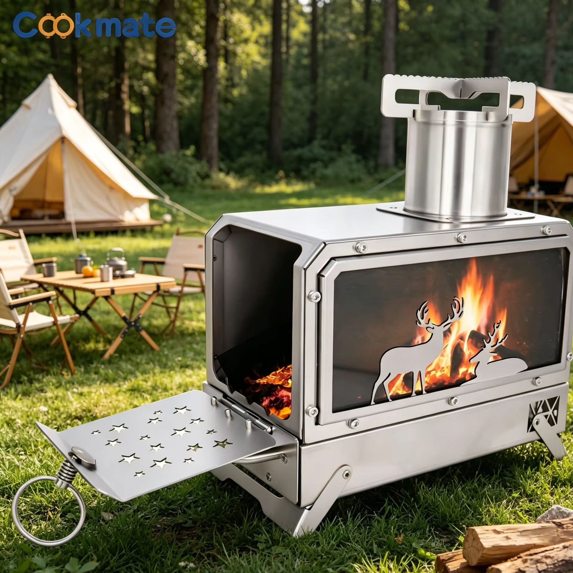 Stainless steel folding firewo - Cooking Outdoor Camping 评论和价格