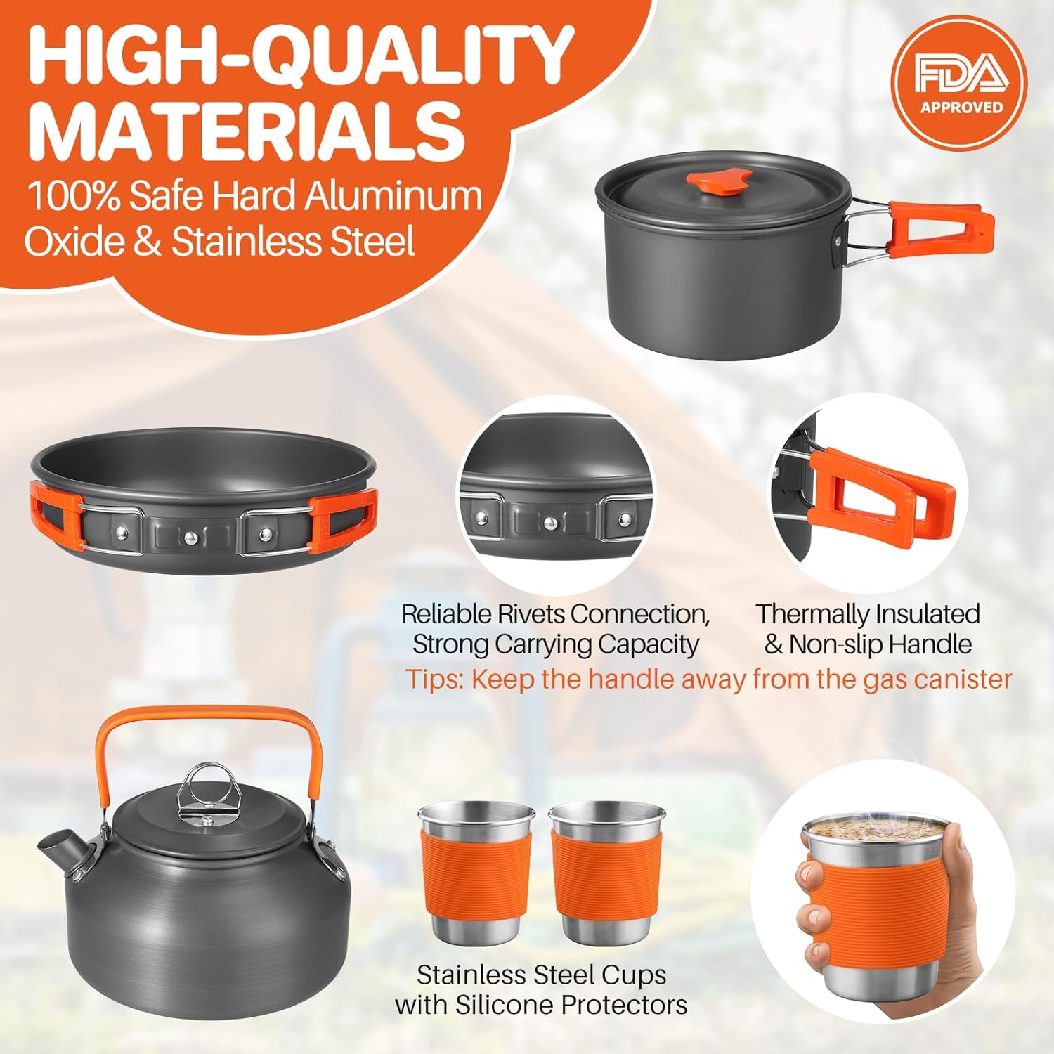 Non-Stick Camping Cookware Set - Camping Cooking Lightweight 评论和价格