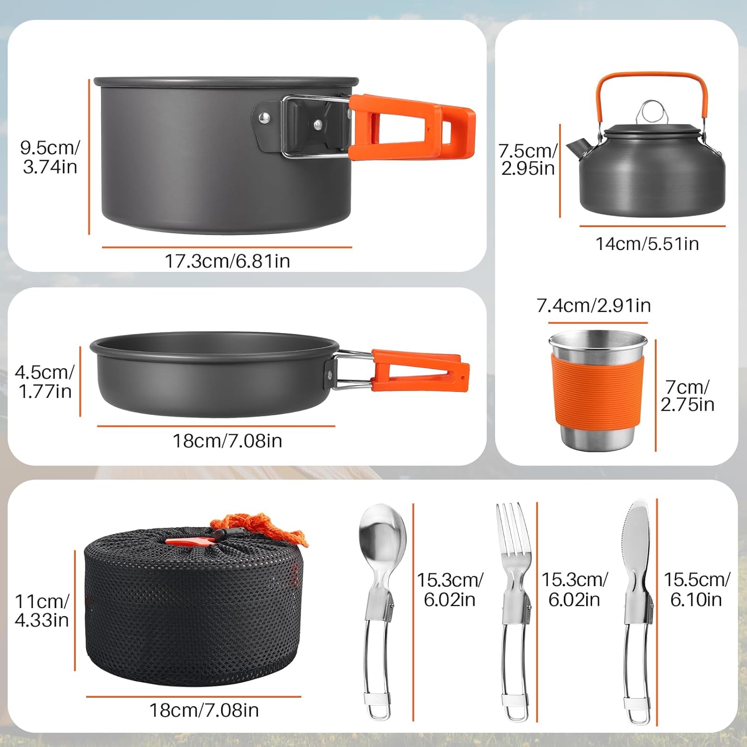 Non-Stick Camping Cookware Set - Camping Cooking Lightweight 评论和价格