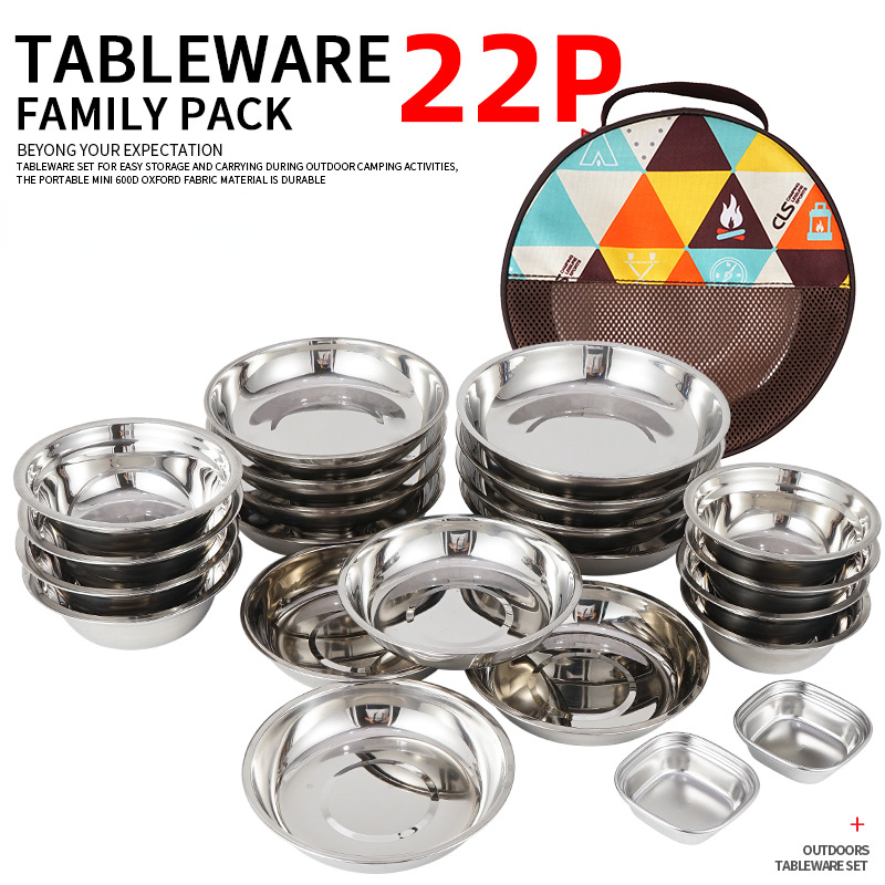 CLS Outdoor Camping 22pcs Dini - Camping Cooking Dining Set 评论和价格