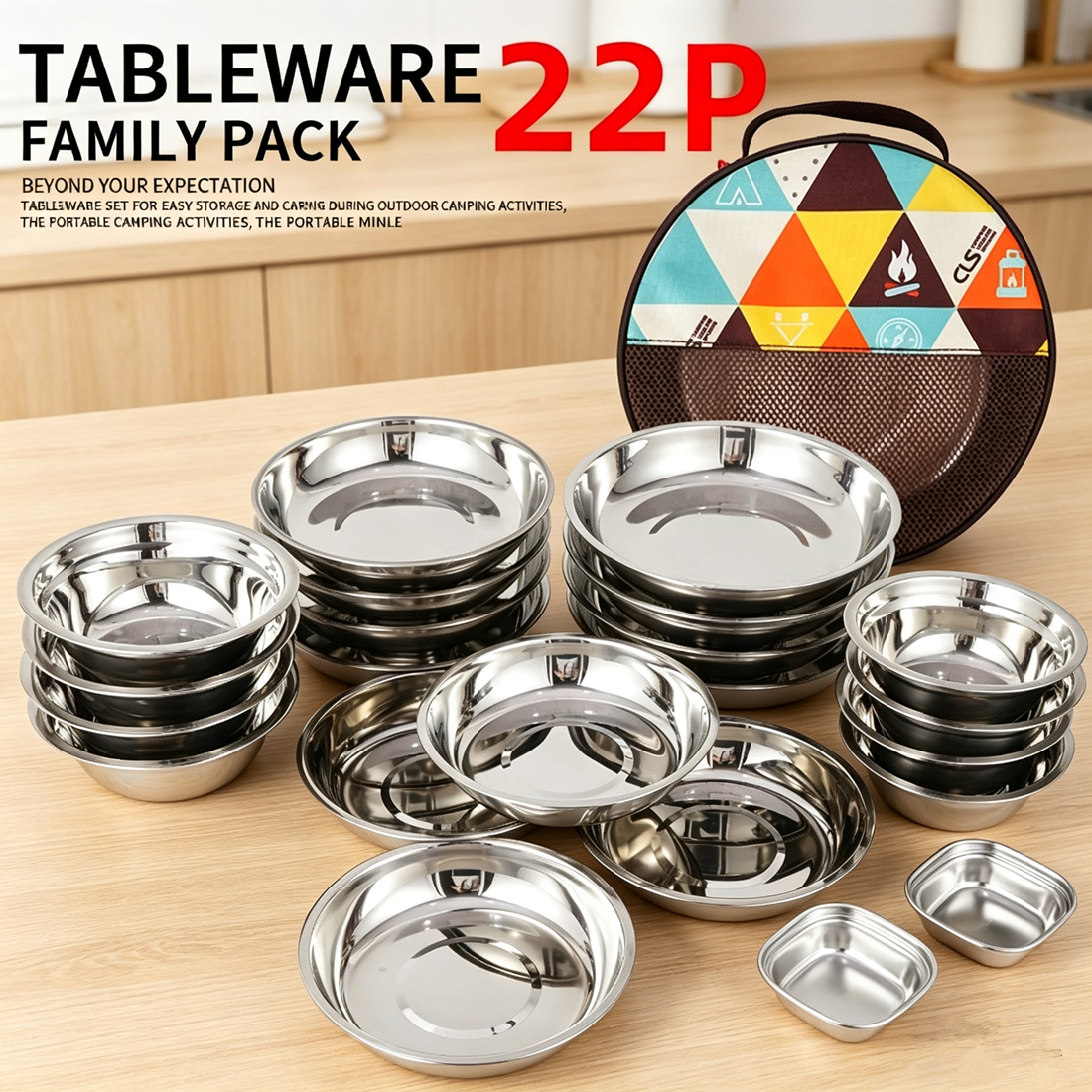 CLS Outdoor Camping 22pcs Dini - Camping Cooking Dining Set 评论和价格