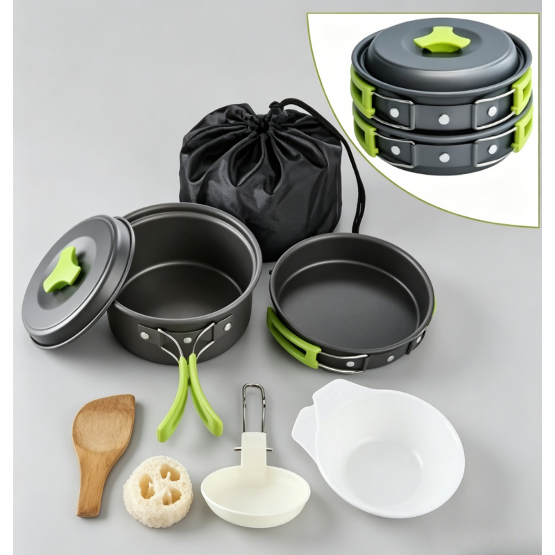 Portable Durable Camping Cookw - Camping Cooking Set Compact 评论和价格