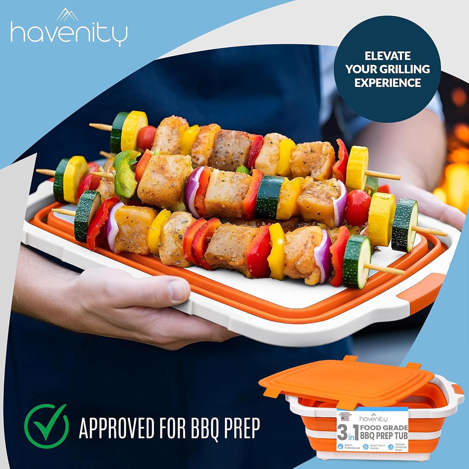 8L Collapsible BBQ Prep Tub wi - Camp Cutting Board 评论和价格