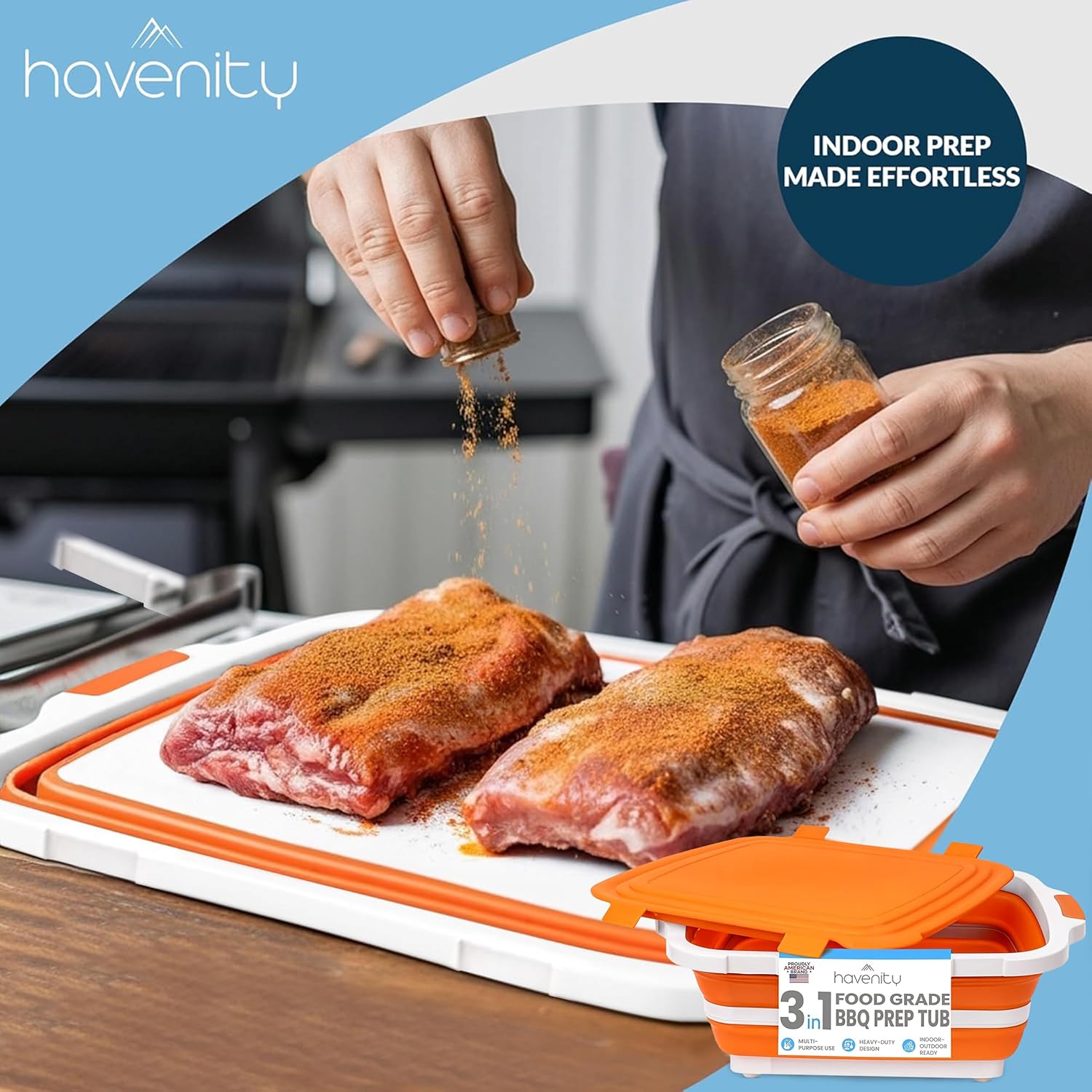 8L Collapsible BBQ Prep Tub wi - Camp Cutting Board 评论和价格