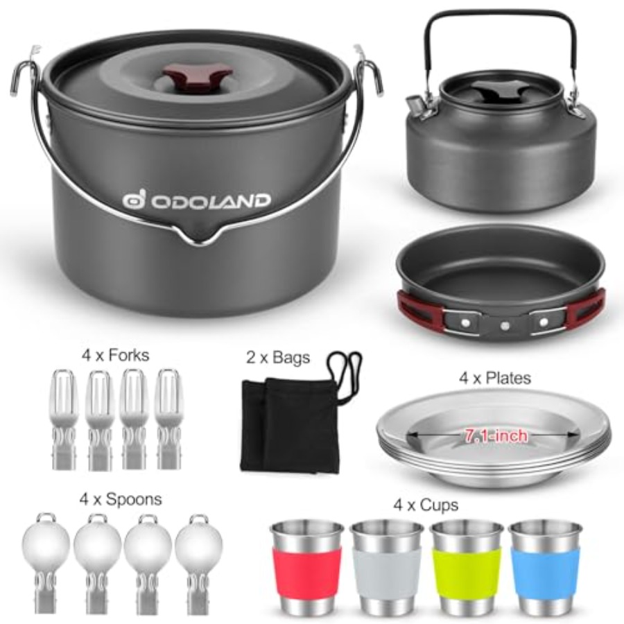 22pcs Camping Cookware Mess Ki - Camping Cooking Pots And Pans Set 评论和价格