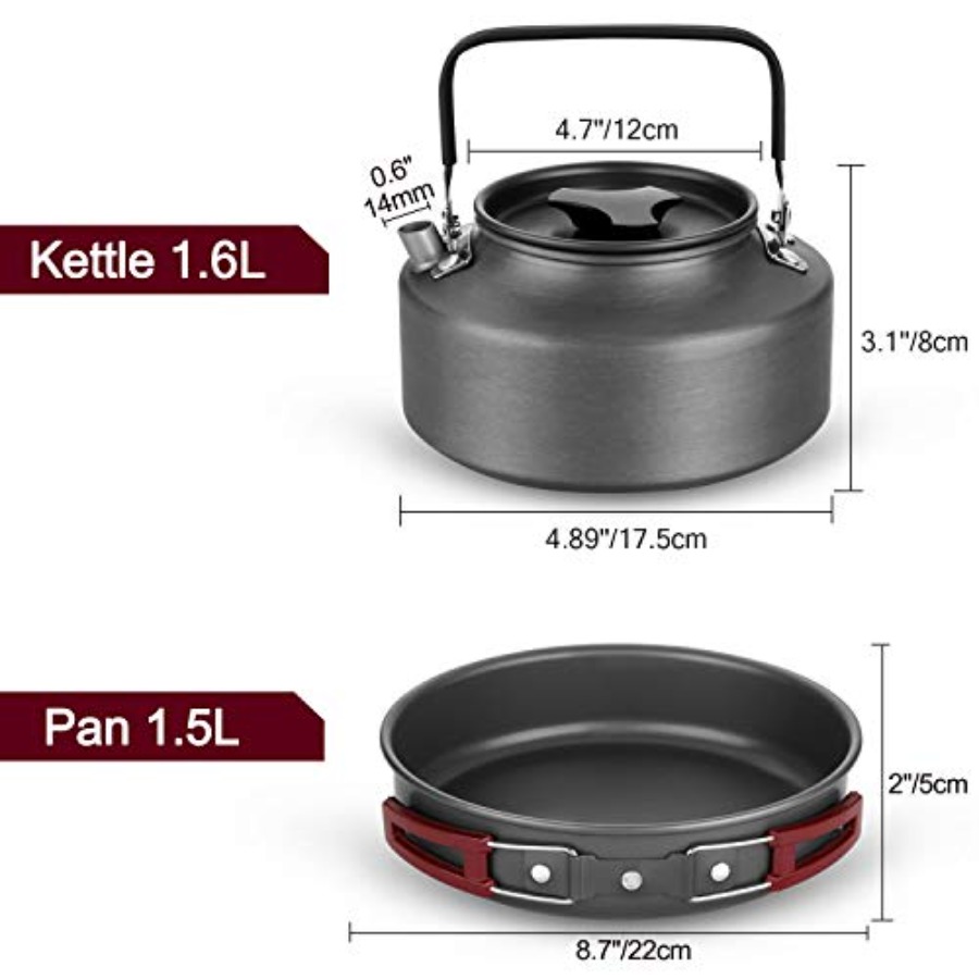 22pcs Camping Cookware Mess Ki - Camping Cooking Pots And Pans Set 评论和价格