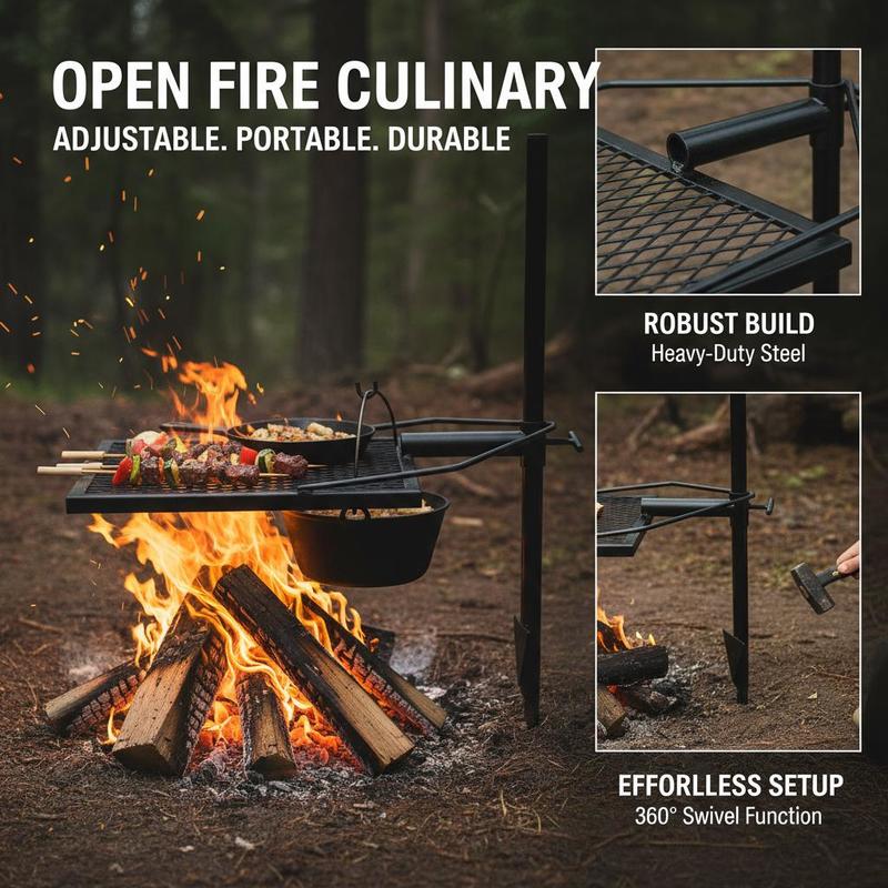 Rotating Cooking Grate 24 Inch - Camping Cooking Cast Iron 评论和价格