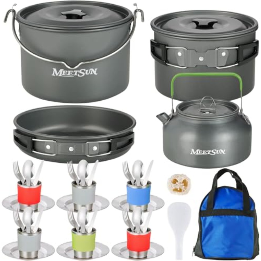 MEETSUN Camping Cookware Set - - Camping Cooking Set 评论和价格