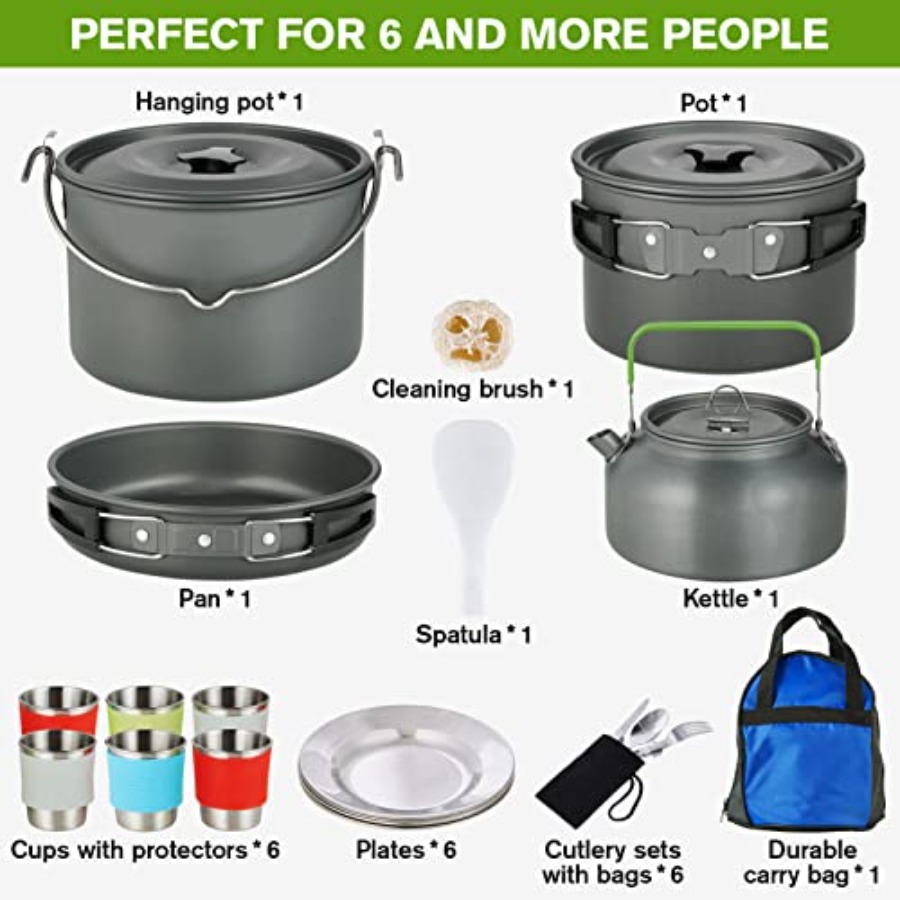 MEETSUN Camping Cookware Set - - Camping Cooking Set 评论和价格