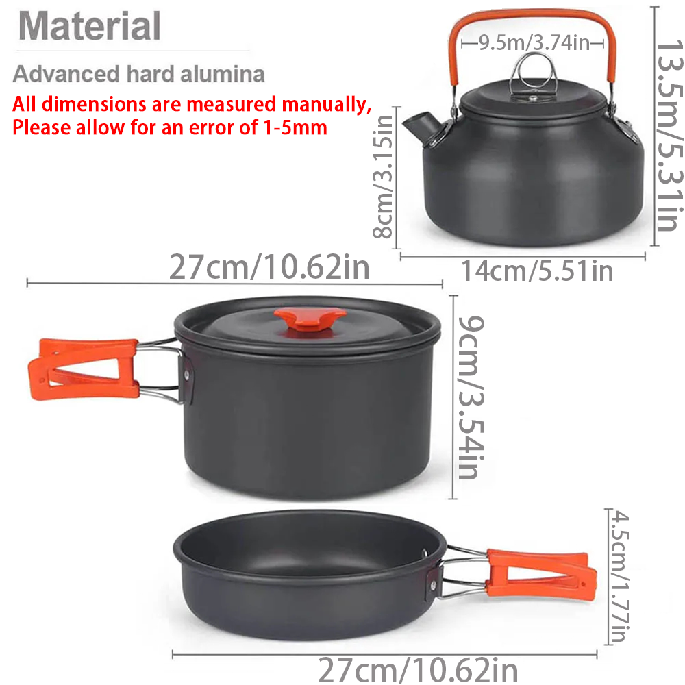 1pcs/1set Camping Cookware Kit - Camping Cooking Set Compact 评论和价格