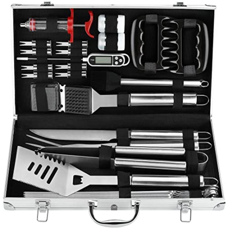 Aluminum Case BBQ Grill Access - Meat Thermometer Camp 评论和价格