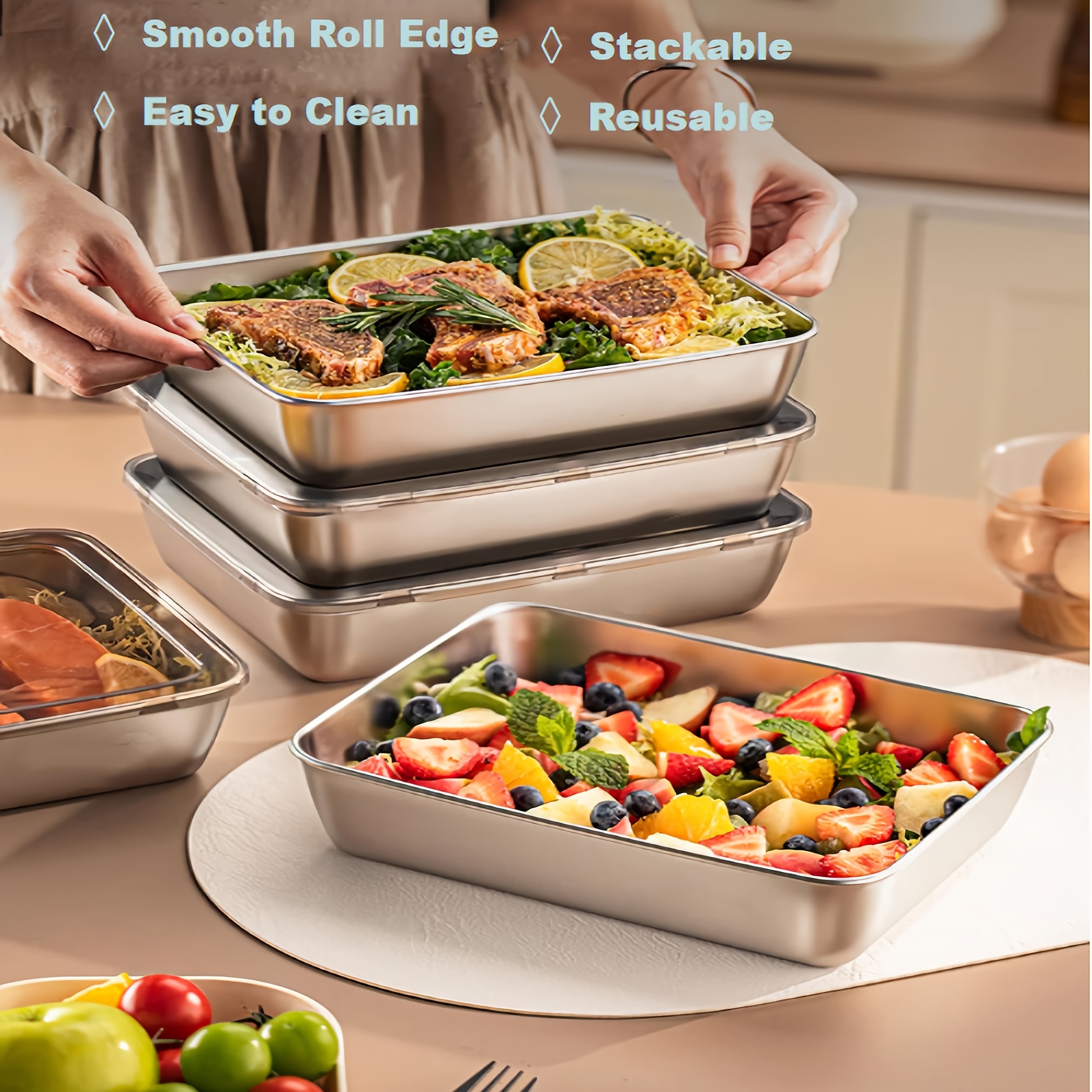 3pcs Stainless Steel Food Cont - Camping Cooking Box 评论和价格