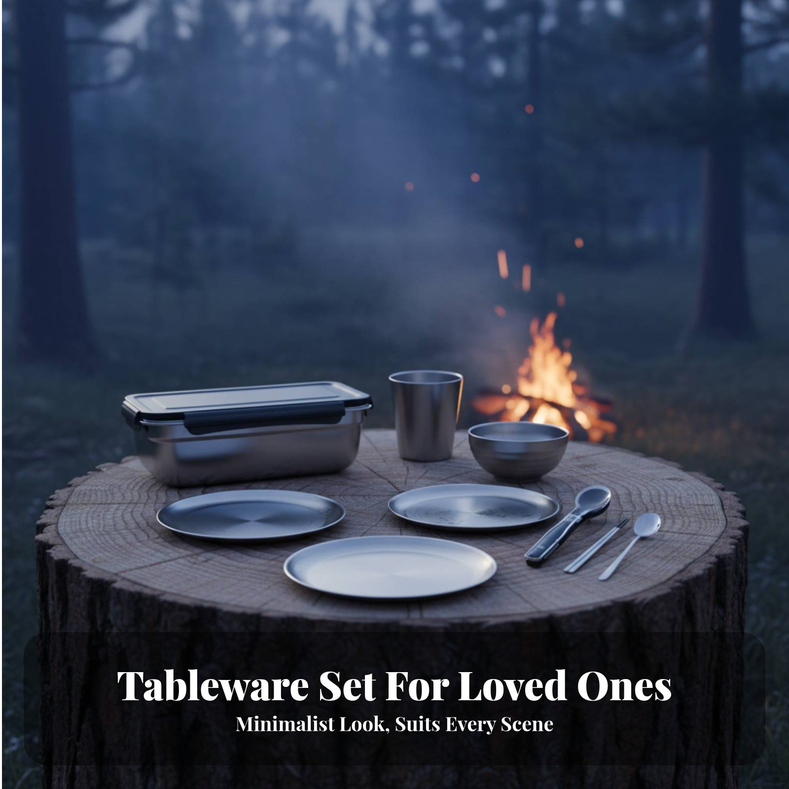 304 Stainless Steel Outdoor Ta - Camping Cooking Set For 4 评论和价格